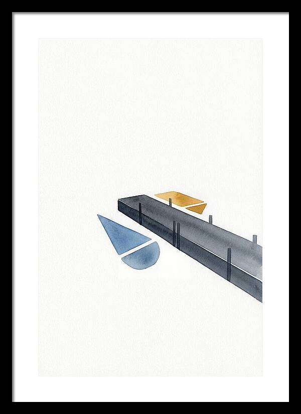 Docked Boats In Minimalist Style