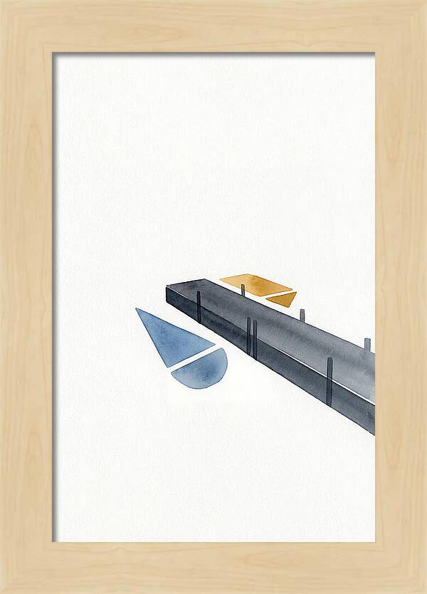 Docked Boats In Minimalist Style