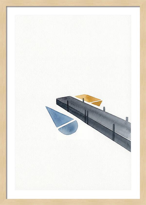 Docked Boats In Minimalist Style