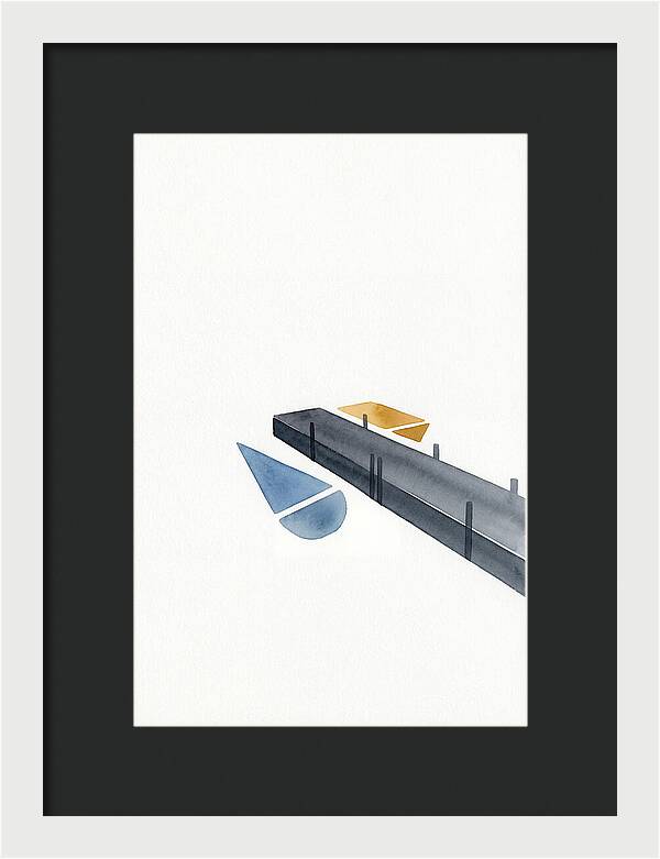 Docked Boats In Minimalist Style