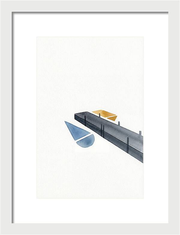 Docked Boats In Minimalist Style