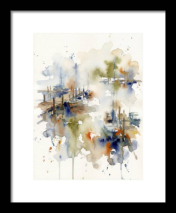 Docked Boats In Watercolor