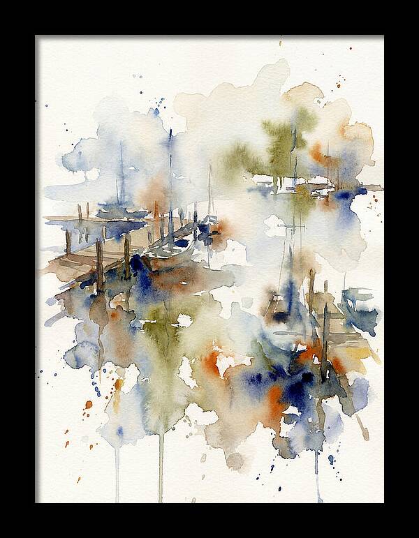 Docked Boats In Watercolor