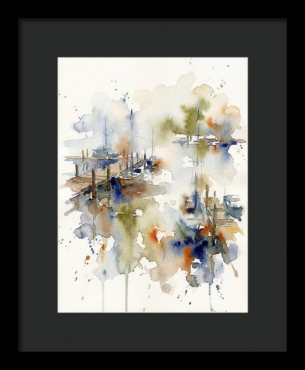 Docked Boats In Watercolor