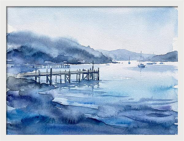 Dockside Serenity In Watercolor