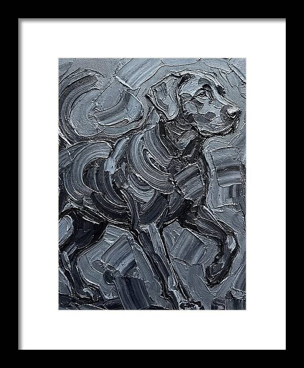 Dog In Monochrome Brushstrokes