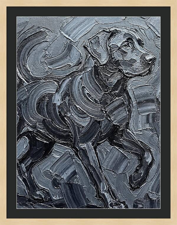 Dog In Monochrome Brushstrokes
