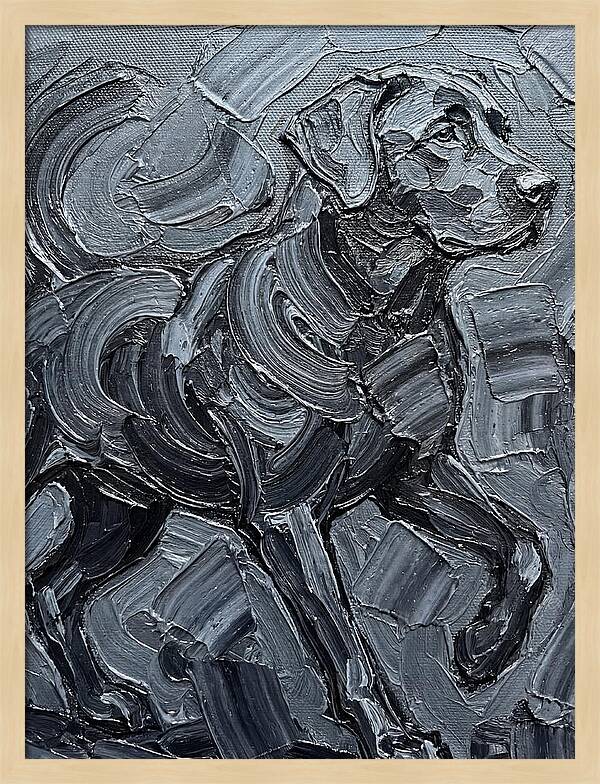 Dog In Monochrome Brushstrokes