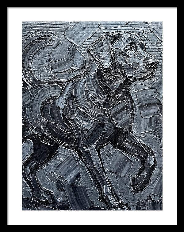Dog In Monochrome Brushstrokes