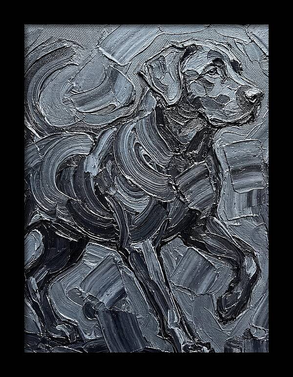 Dog In Monochrome Brushstrokes