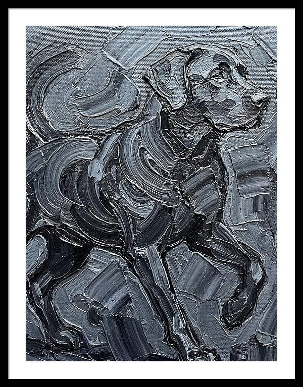 Dog In Monochrome Brushstrokes
