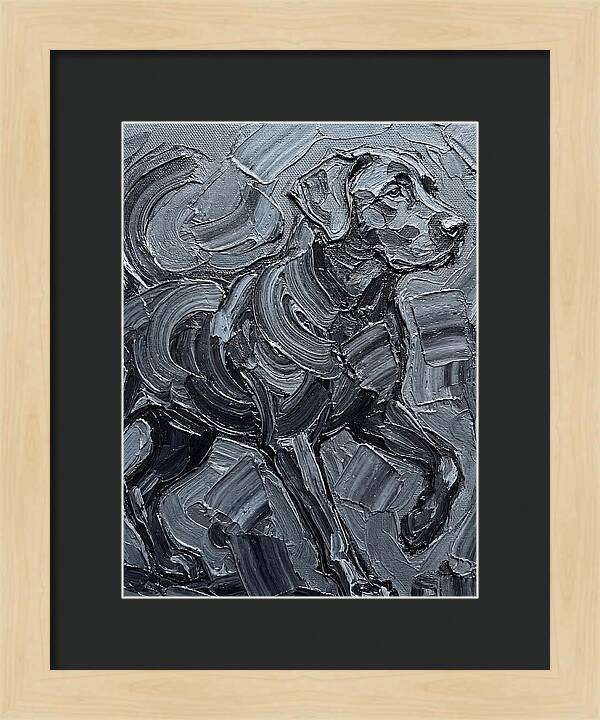 Dog In Monochrome Brushstrokes