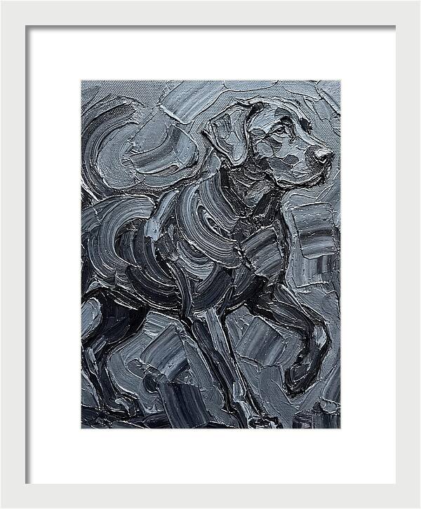 Dog In Monochrome Brushstrokes
