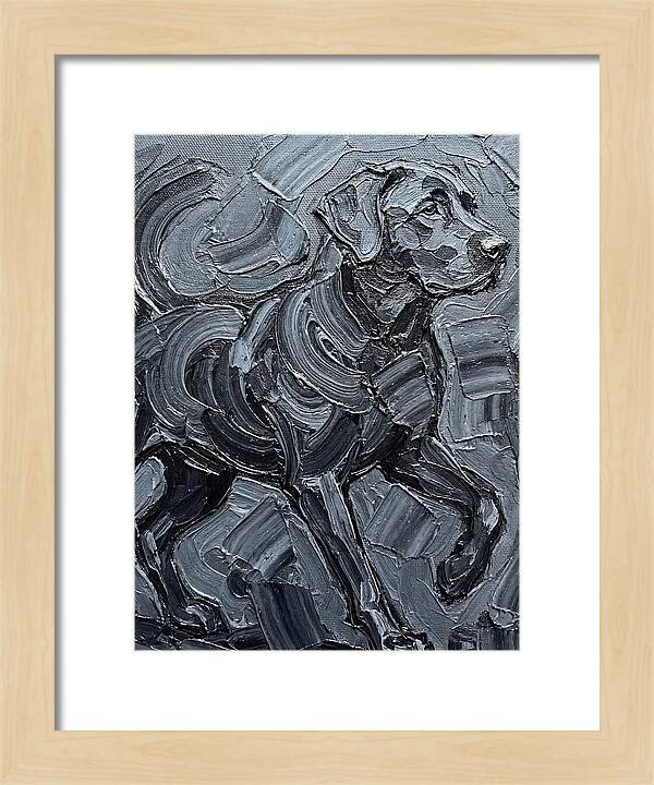 Dog In Monochrome Brushstrokes