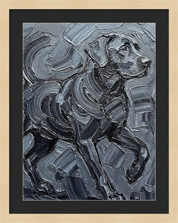 Dog In Monochrome Brushstrokes