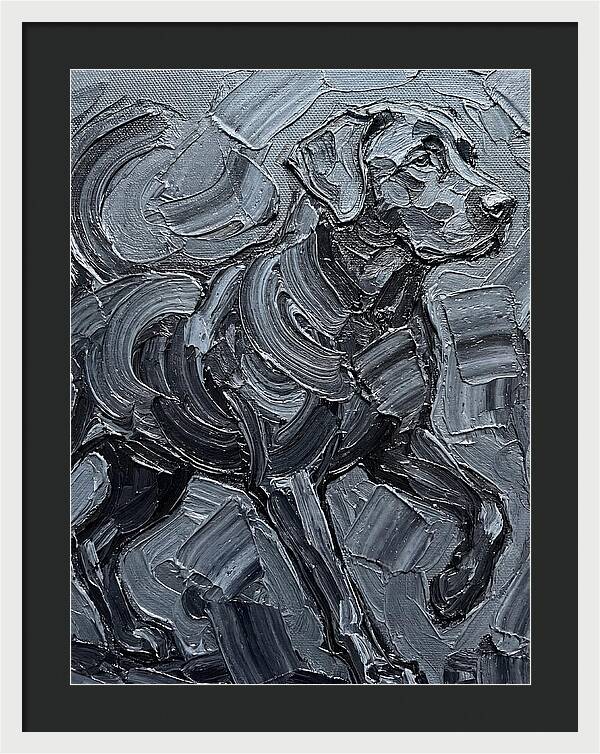 Dog In Monochrome Brushstrokes