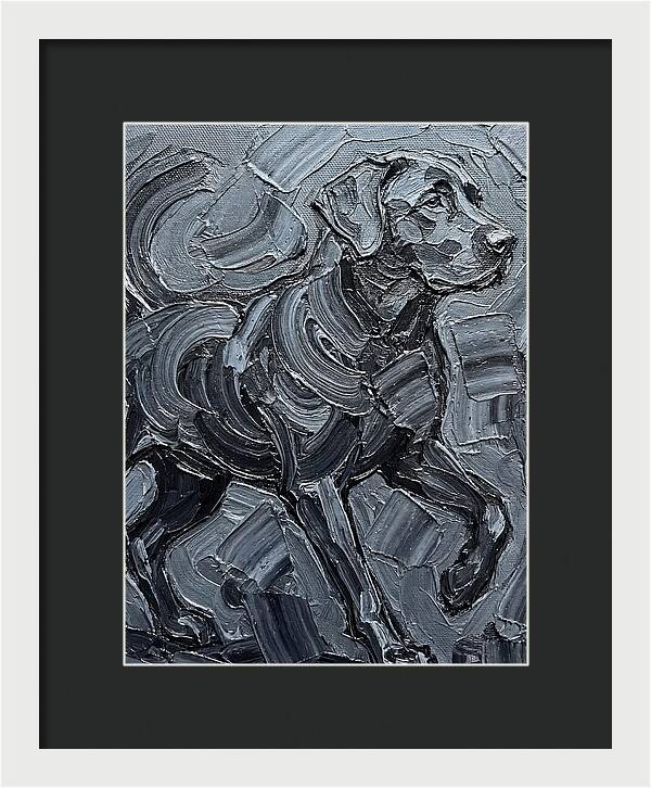 Dog In Monochrome Brushstrokes