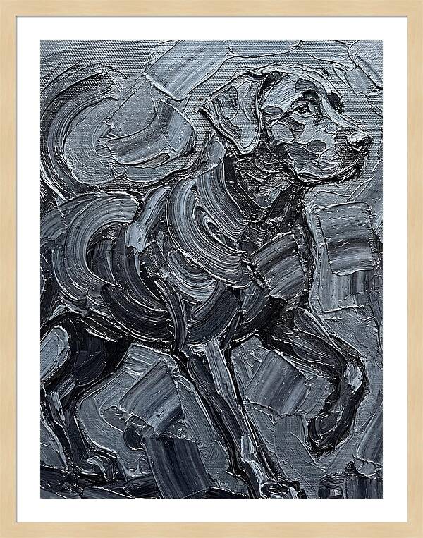 Dog In Monochrome Brushstrokes