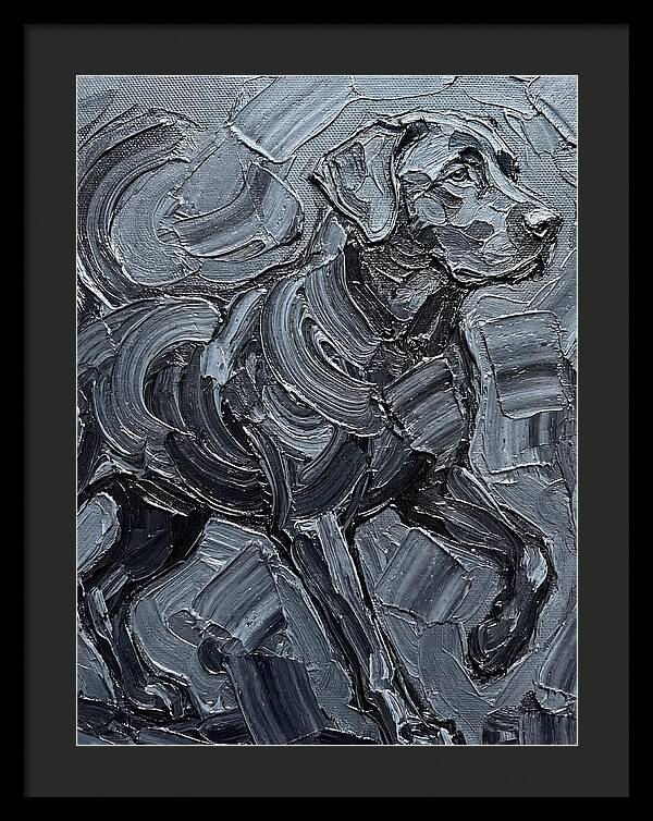 Dog In Monochrome Brushstrokes