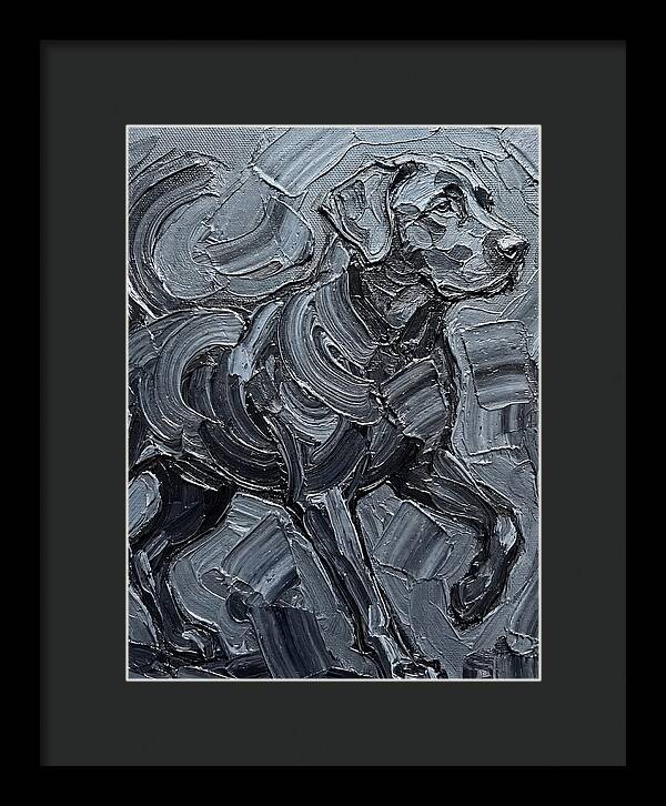 Dog In Monochrome Brushstrokes