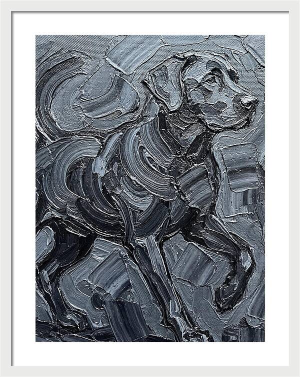 Dog In Monochrome Brushstrokes