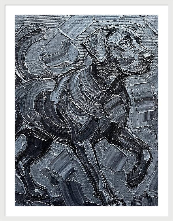 Dog In Monochrome Brushstrokes