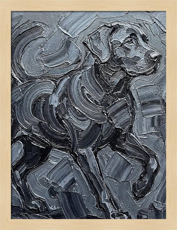 Dog In Monochrome Brushstrokes