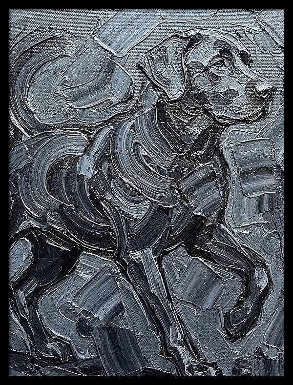 Dog In Monochrome Brushstrokes