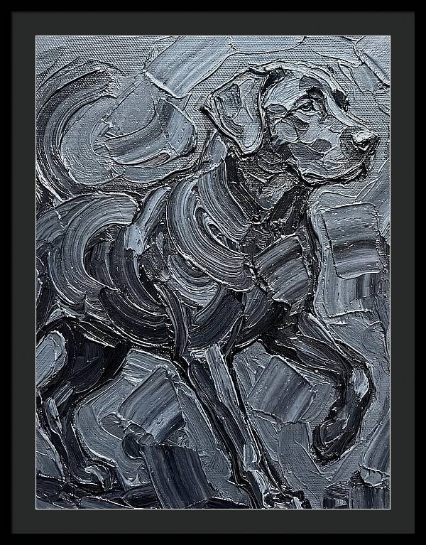 Dog In Monochrome Brushstrokes