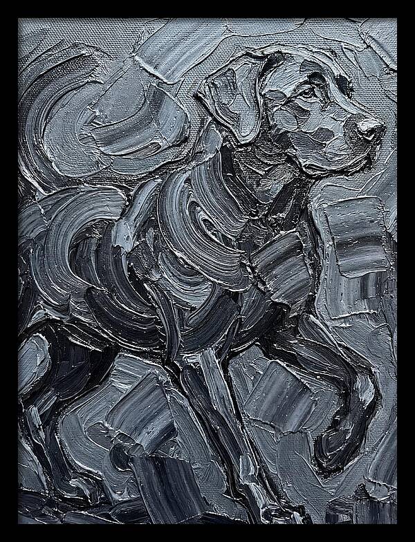 Dog In Monochrome Brushstrokes