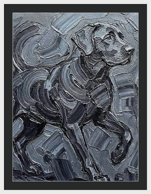 Dog In Monochrome Brushstrokes