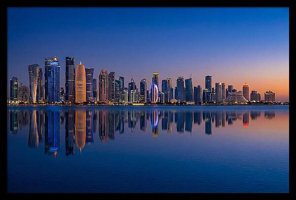 Doha Skyline At Blue Hour