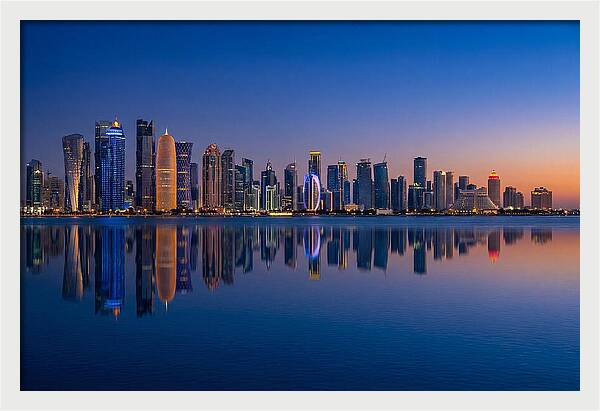 Doha Skyline At Blue Hour