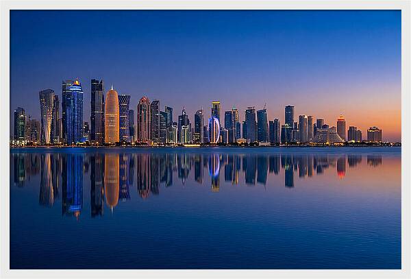 Doha Skyline At Blue Hour