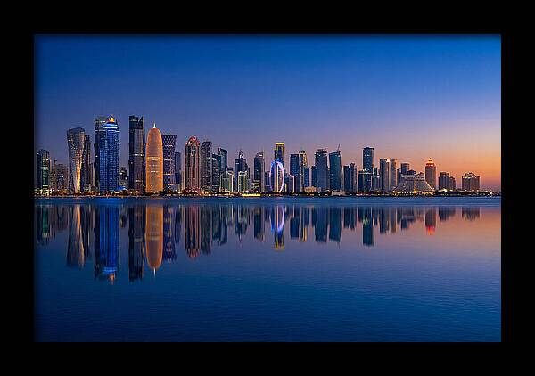 Doha Skyline At Blue Hour
