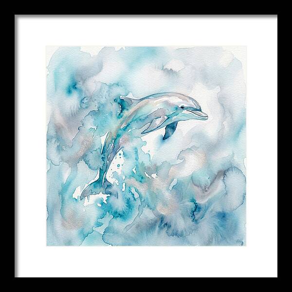 Dolphin Dancing In Watercolors
