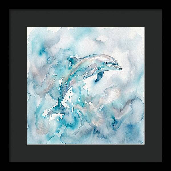 Dolphin Dancing In Watercolors