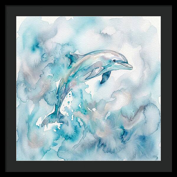 Dolphin Dancing In Watercolors