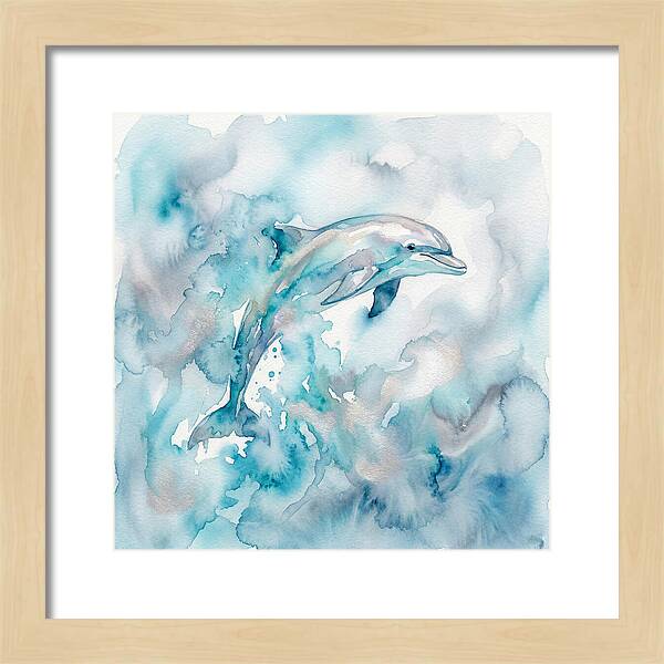 Dolphin Dancing In Watercolors