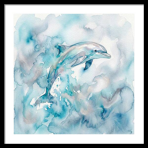 Dolphin Dancing In Watercolors