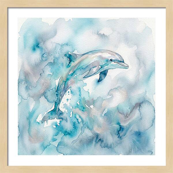 Dolphin Dancing In Watercolors