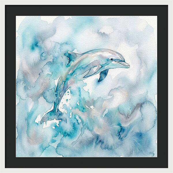 Dolphin Dancing In Watercolors