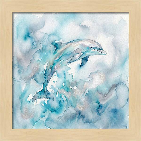 Dolphin Dancing In Watercolors
