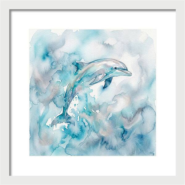 Dolphin Dancing In Watercolors