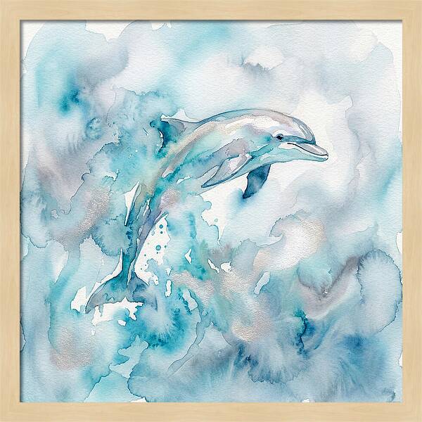 Dolphin Dancing In Watercolors