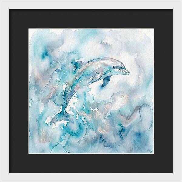 Dolphin Dancing In Watercolors