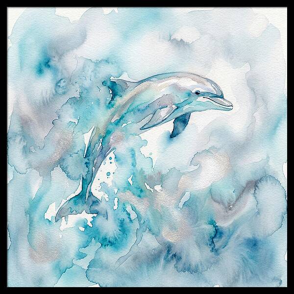 Dolphin Dancing In Watercolors