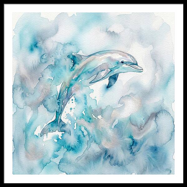 Dolphin Dancing In Watercolors