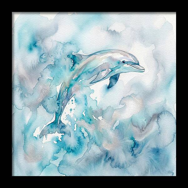 Dolphin Dancing In Watercolors