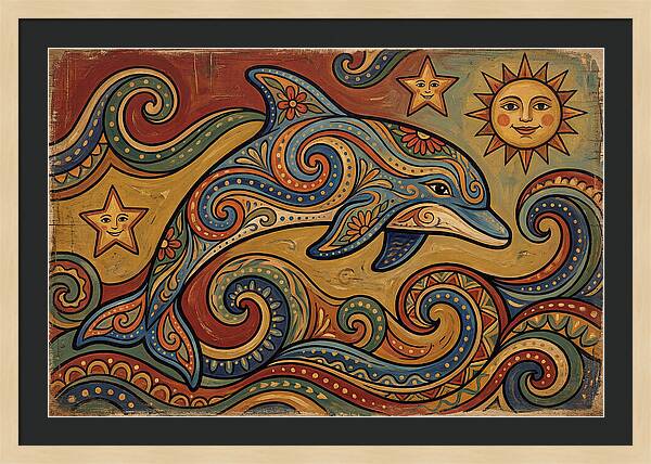 Dolphin Folk Art